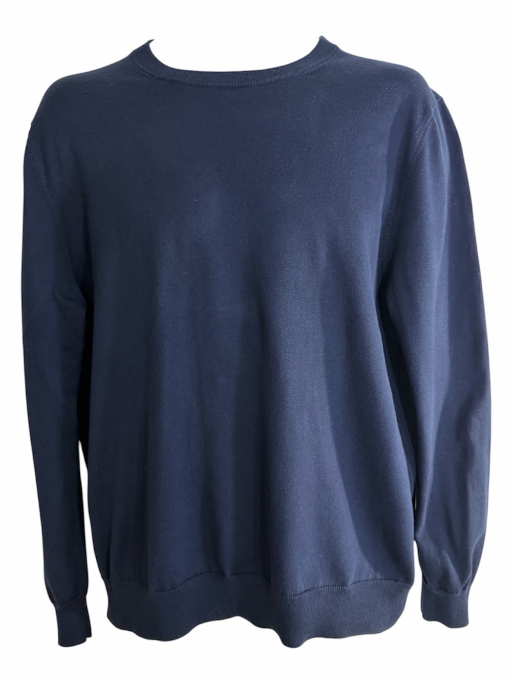 Brooks Brothers Supima Cotton Sweater Mens Large Navy Crew Neck Pullover